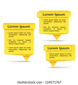 Abstract yellow origami banners, vector eps10 illustration