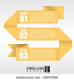 Abstract yellow origami banners vector.EPS10