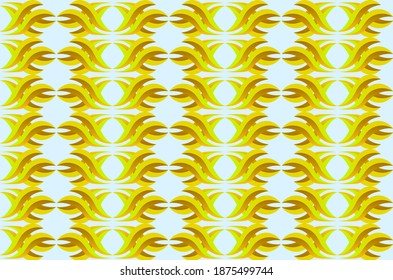 Abstract yellow ornament pattern isolated on white background
