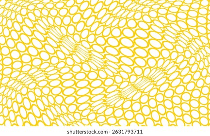 abstract yellow outline circular dot wave pattern.