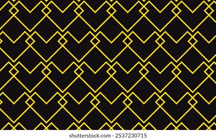 padrão de coração de contorno amarelo abstrato em preto pode ser usado fundo, papel de parede, pano de parede.