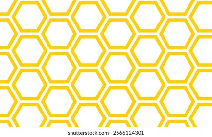 abstract yellow outline hexagon pattern suitable for background.