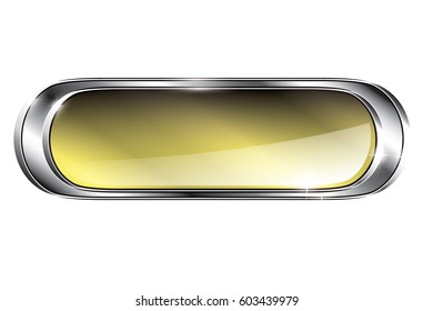 Abstract yellow oval background with a silver frame, with space for your text. Vector illustration.