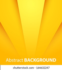 Abstract yellow paper background with shadow. Vector illustration