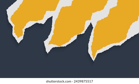Abstraktes gelbes Papier zerrissen im dunklen Hintergrund Design