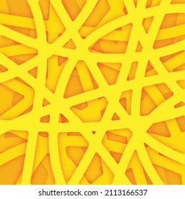 Abstract yellow papercut background, color carve art, design layout for business presentations, flyer, banner, brochure, poster, space for text your, vector illustration