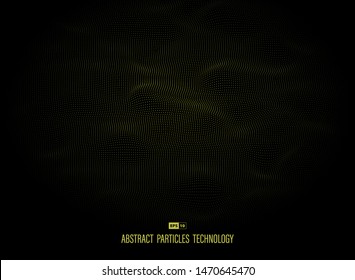 Abstract yellow particles dot technology decoration background. Use for ad, poster, artwork, template design. illustration vector eps10