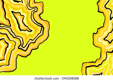 Abstract yellow pattern. Agate slice ripple texture imitation. Vector illustration.