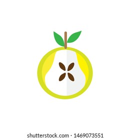 abstract yellow pear fruit logo vector
