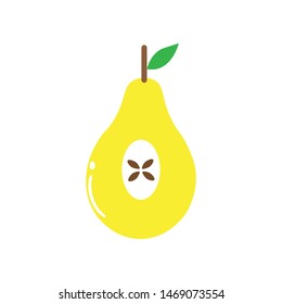 abstract yellow pear fruit logo vector