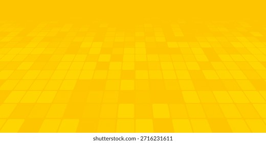 Abstract Yellow Perspective Grid Pattern Background