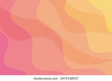 Abstract yellow and pink gradient wave simple background. Vector illustration.