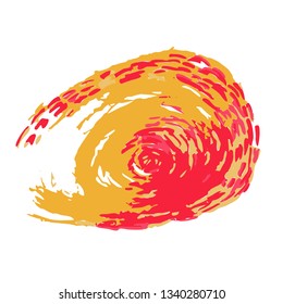 Abstract yellow and pink hand drawing on white isolated background. Brush strokes texture for cards, posters, banners, textile, wallpapers design.
