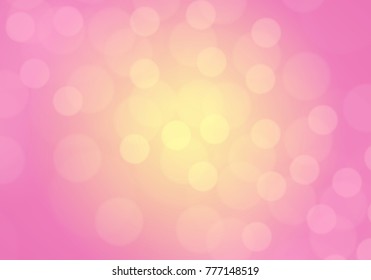 Abstract yellow pink light bokeh luxury background vector illustration.