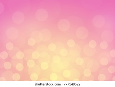Abstract yellow pink light bokeh luxury background vector illustration.