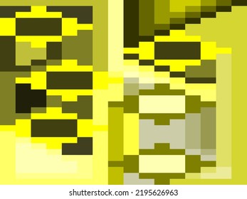Abstract yellow pixel art background vector stock