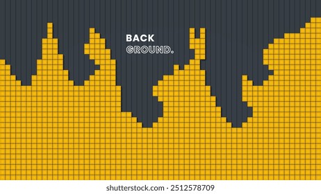 Abstract Yellow Pixel Background with Dynamic Pattern