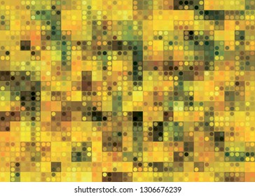 Abstract Yellow pixel background illustration