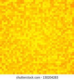 Abstract Yellow Pixel Mosaic Seamless Background