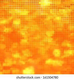 Abstract yellow pixel mosaic seamless background. The seamless color mosaic texture 