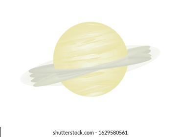 Abstract yellow planet. vector illustration