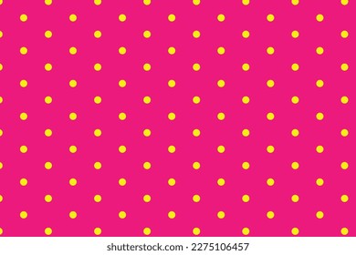 abstrakter gelber Polka-Punkt auf rosafarbenem Hintergrund.