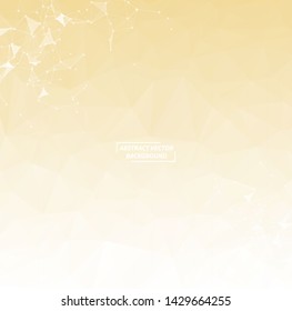 Abstract Yellow Polygonal Space Background with Connecting Dots and Lines. Geometric Polygonal background molecule and communication. Concept of science, chemistry, biology, medicine, technology.
