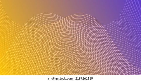 Resumen de fondo amarillo y púrpura con textura de luz espiral del círculo del agua de onda. Ilustración vectorial para el diseño de presentaciones con diseño moderno futurista corporativo y tecnológico