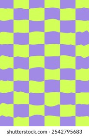 Abstrakter gelb-violett-karierter Hintergrund. Hochwertige Hintergrund-Vektorgrafik