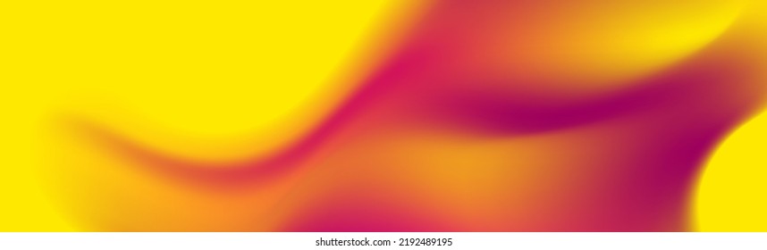 Abstract yellow and purple liquid waves futuristic background. Glowing retro wavy vector design