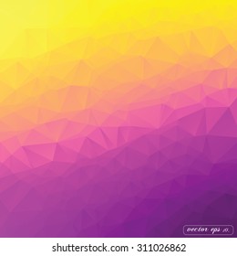 Abstract yellow and purple tone triangle geometrical Vector background illustration eps10