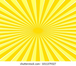 Abstract yellow rays background, Color burst, Radial sun color, Design element