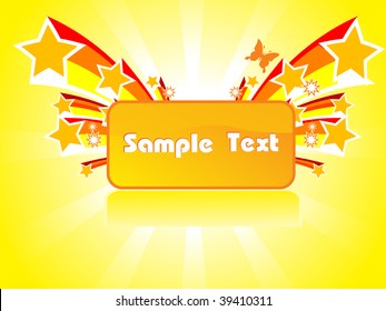 abstract yellow rays background with funky pattern banner
