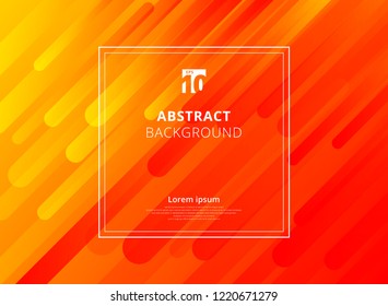 Abstract yellow and red geometric dynamic shapes background with white frame space for text. Vector illustration