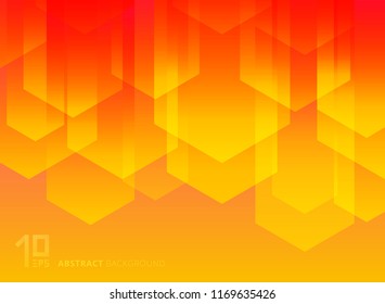 Abstract yellow and red geometric triangles simple shapes with trendy gradients composition background. Vector illustration