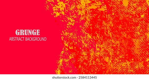 Abstract Yellow and red abstract grunge background with halftone style.