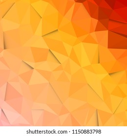 Abstract yellow to red polygon low poly geometric pattern design background, EPS10