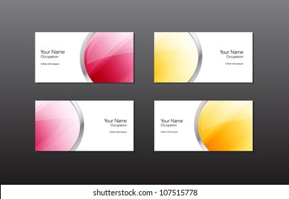 Abstract yellow / red vector business card / banner templates