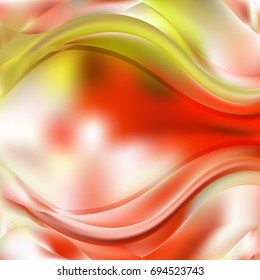 Abstract yellow red  vector waves