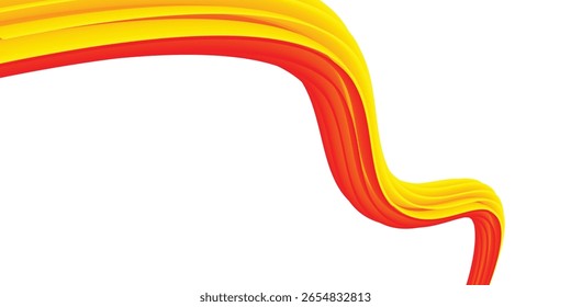 Abstrato Projeto de Onda Amarela e Vermelha em um Vetor de Fundo Branco ilustrador eps10