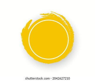 Abstract yellow round brush stroke shape design element for banner, flyer, logo and promotion design template. Vector