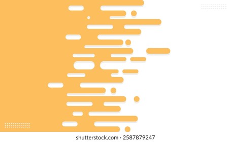 Abstract yellow rounded lines background. Abstract dashed lines and dots.Vector illustration