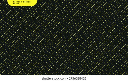 Abstract yellow rounded shape diagonal pattern on black background. Vector illustration