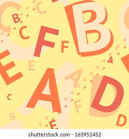 Abstract Yellow seamless alphabet background vector illustration