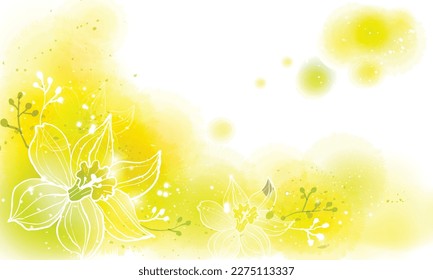 fondo vectorial de arte de estampado de flor amarillo brillante abstracto