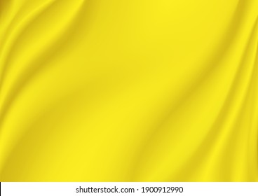 Abstract yellow silk vector background.Luxury cloth or liquid wave.Abstract  fabric texture background. Cloth soft wave. Creases of satin, silk, and wavy elegant cotton.Smooth ripple material.