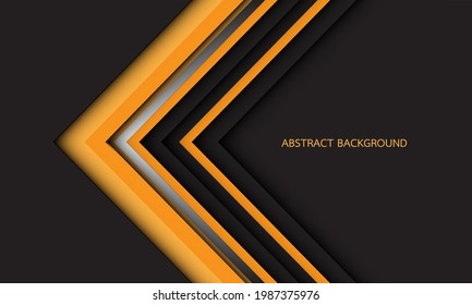 Abstract yellow silver black arrow direction on dark grey with blank space design modern futuristic background vector illustration.