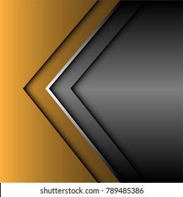 Abstract yellow silver gray arrow design modern futuristic background vector illustration.