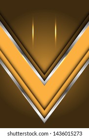 Abstract yellow silver line arrow direction with blank space light design modern futuristic luxury background vector illustration.