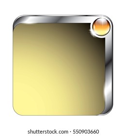 Abstract yellow and silver rounded square background, with space for your text. Vector illustration.